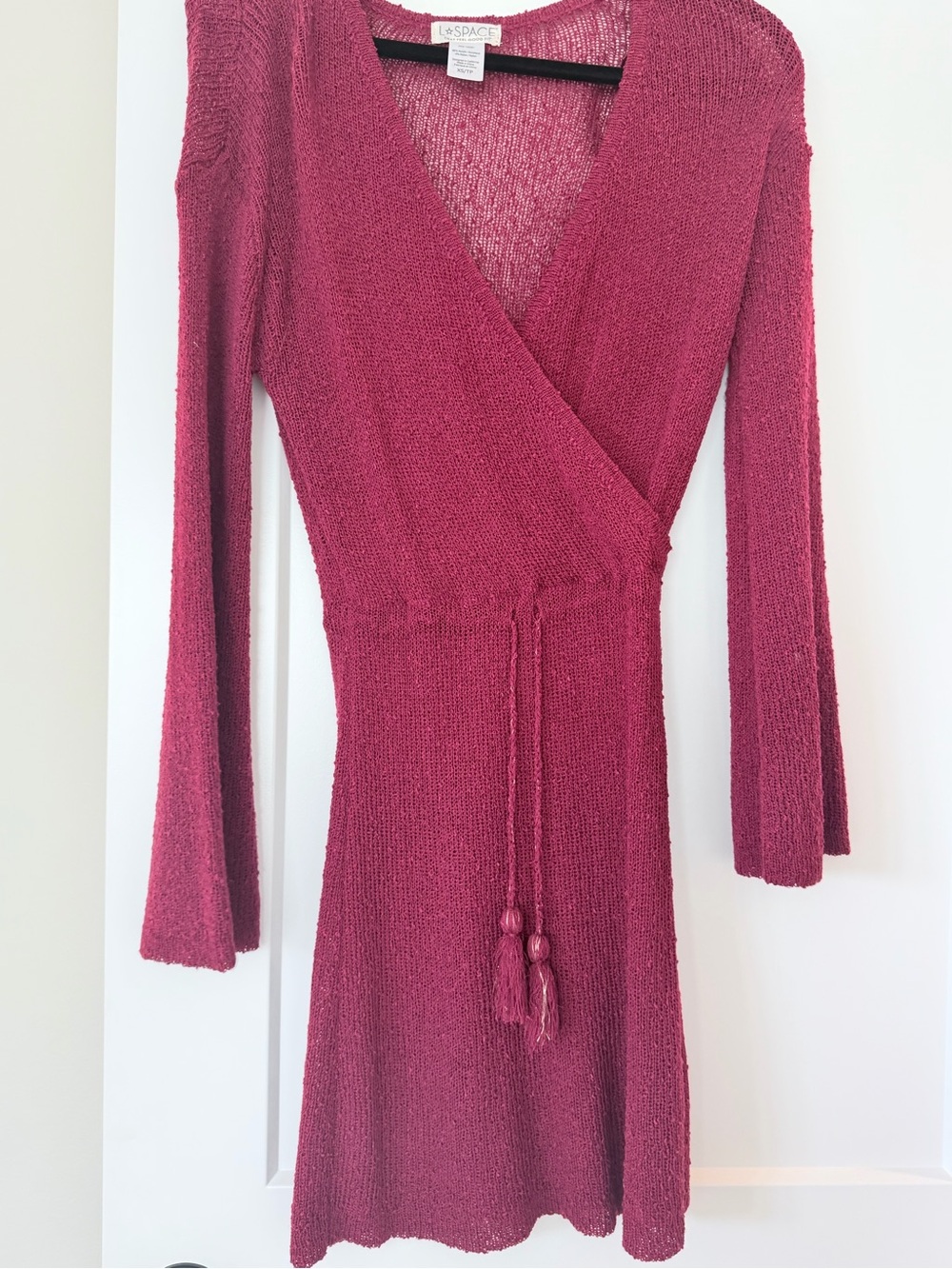 l*space Long Sleeve swim cover up  Knit Dress in Berry